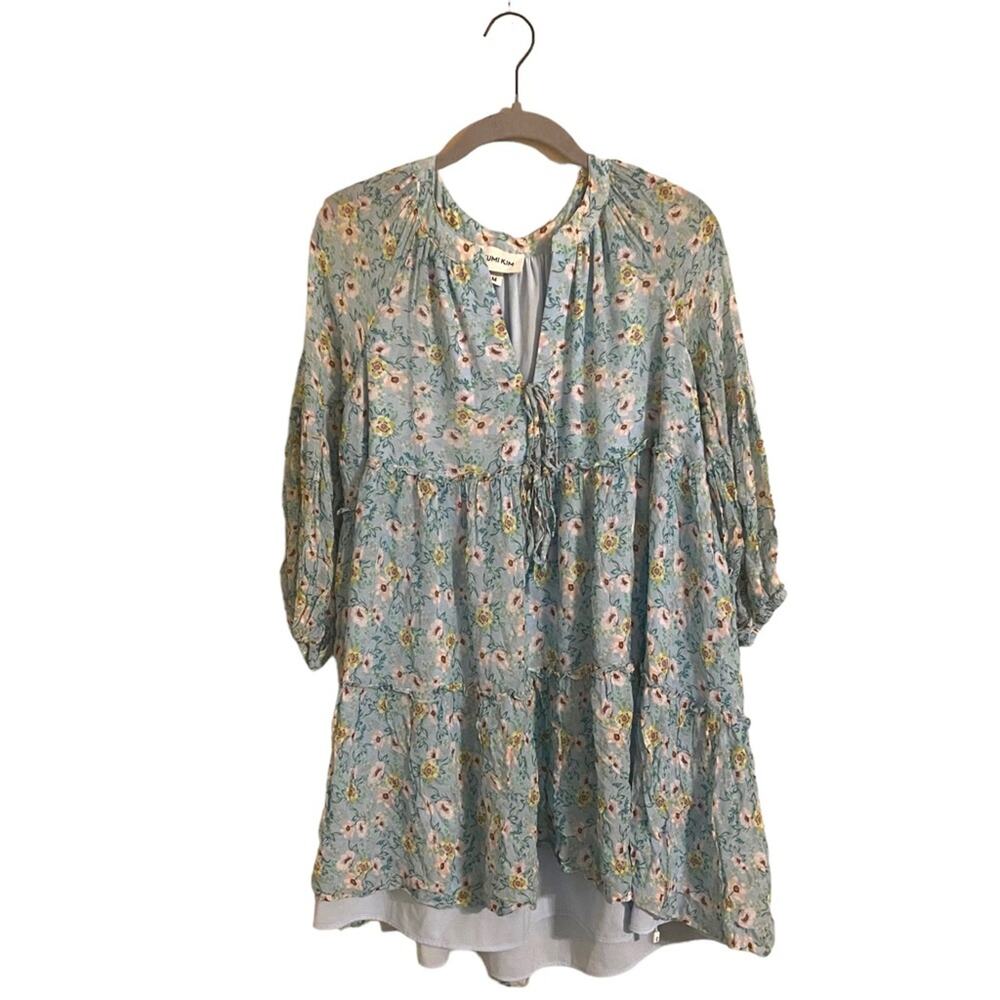 Yumi Kim Blue Bedford Park Floral Getaway Dress‎ Medium